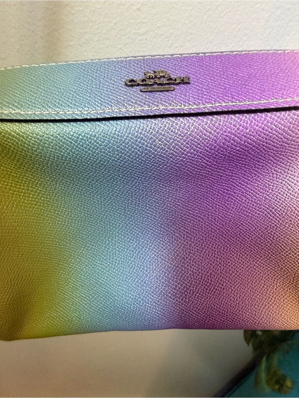 COACH Bennett Crossbody Ombre 91456 Multicolor Rainbow Leather Purse Bag Rare - Picture 4 of 15